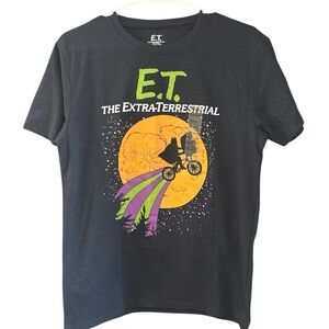 E.T. The Extra-Terrestrial Black Graphic Tee Size Medium NWT